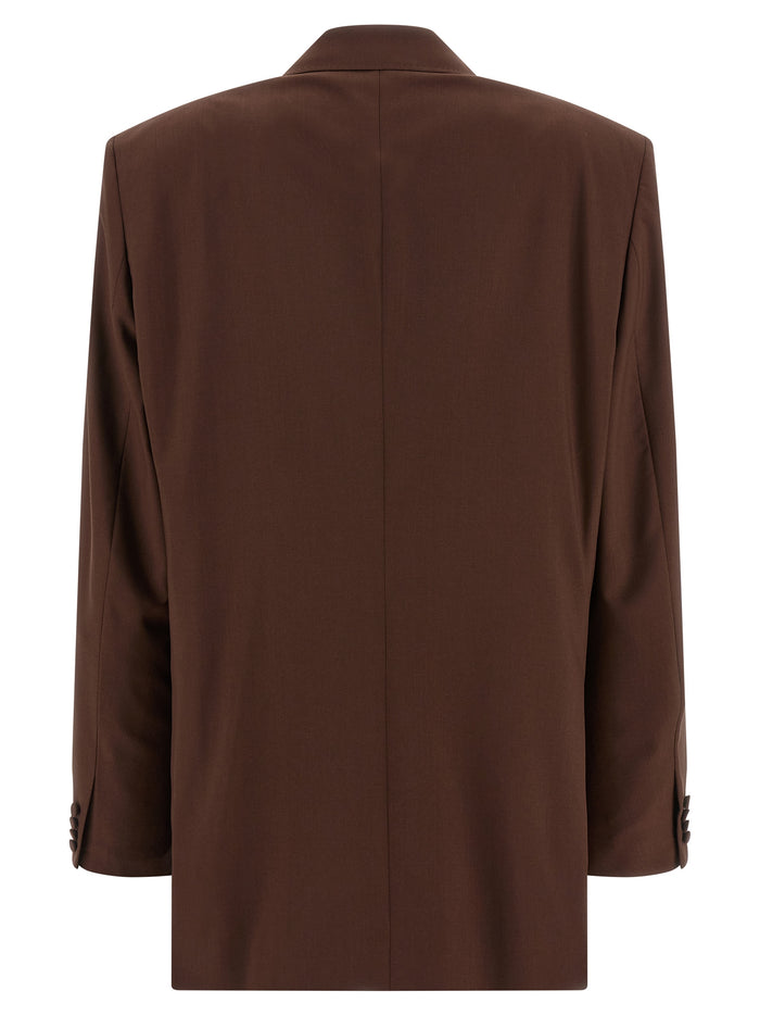 Amedeo blazer Brown Virgin Wool Blazer, Suits