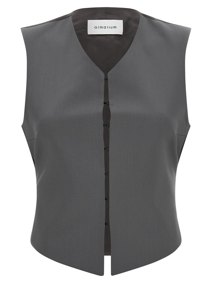 Guia vest Gray Virgin Wool Cupro Gilet