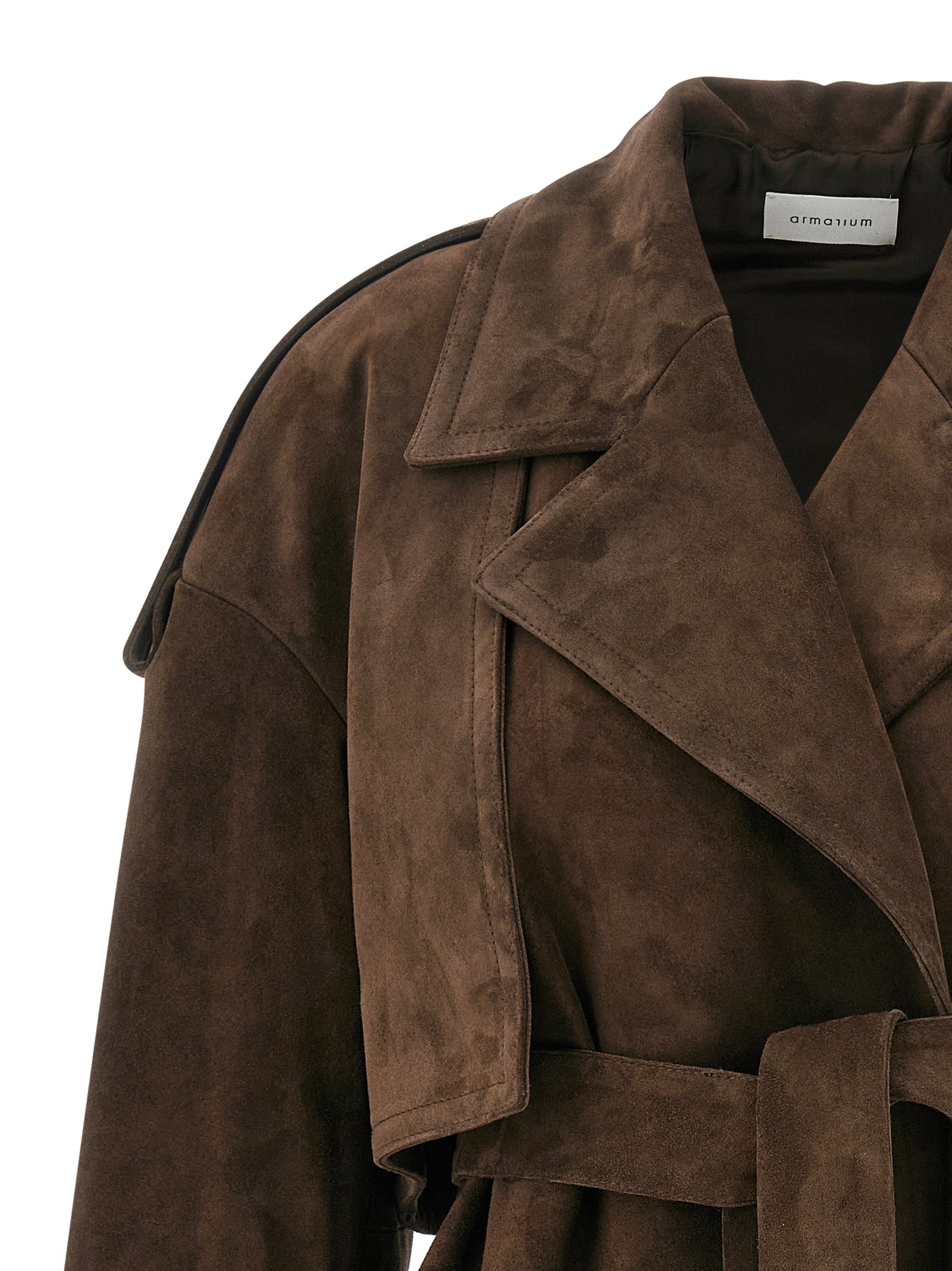 Flaminia Trench Coat Brown Calfskin Leather (bos Taurus) Down Jacket, Parka, Casual Jackets