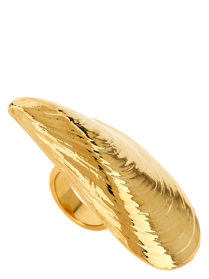 Mussel Shell ring Gold Plated Brass Jewelry