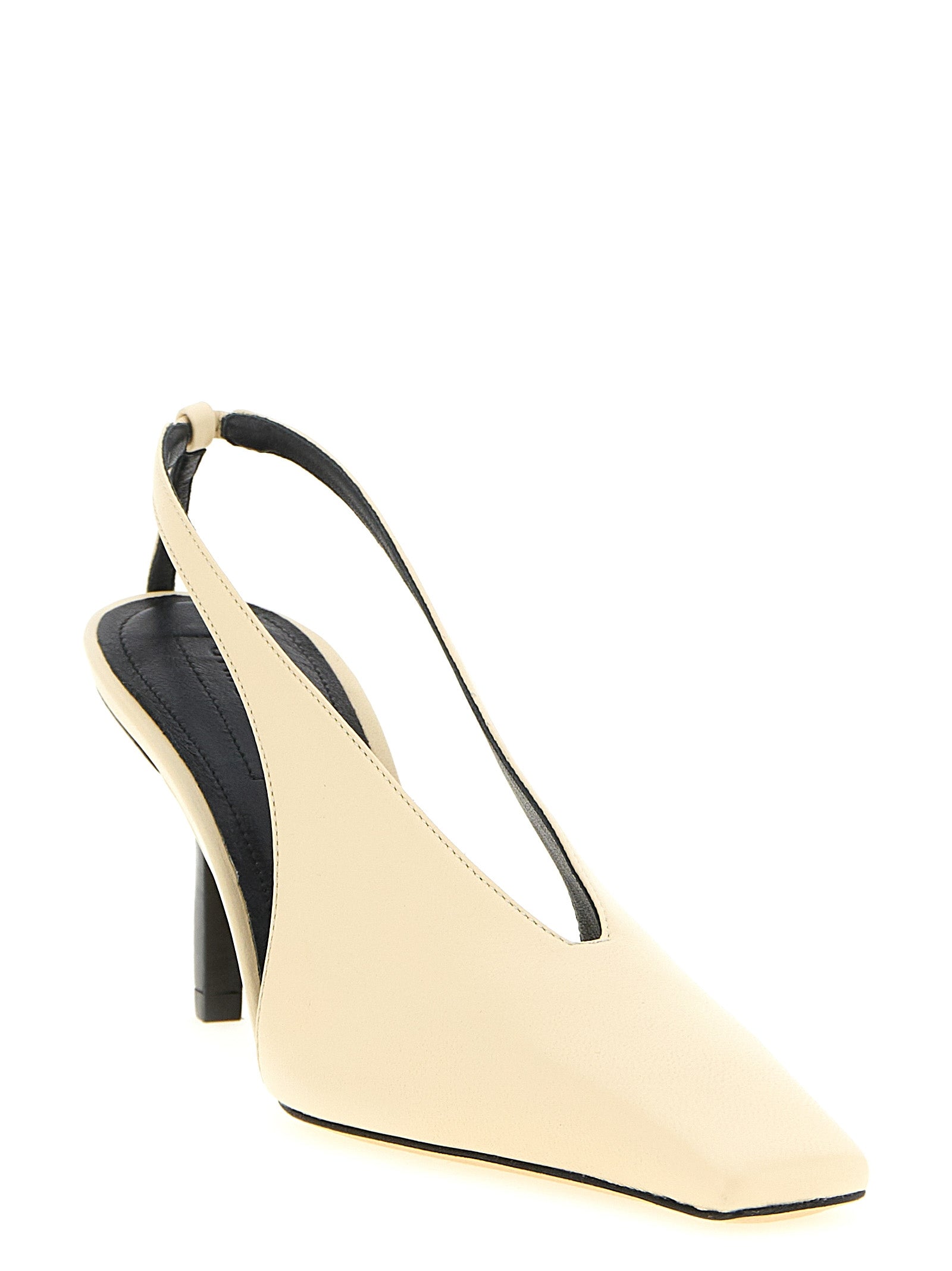 Evelina slingback Beige Lambskin Nappa Leather Pumps