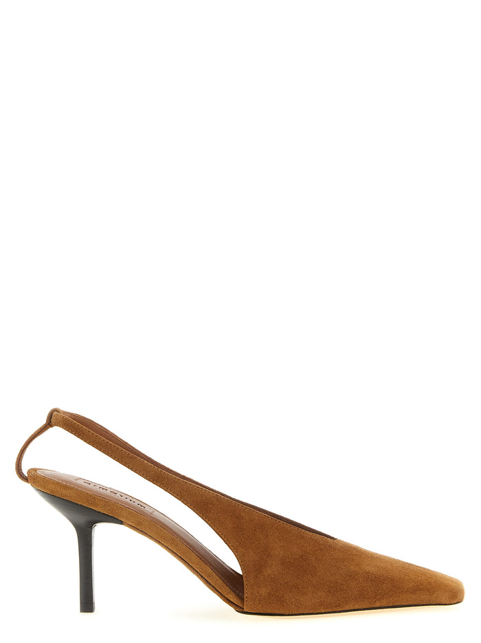 Evelina slingback Brown Leather Pumps