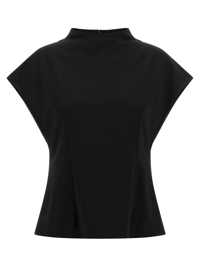 Sia top Black Viscose Nylon Tops