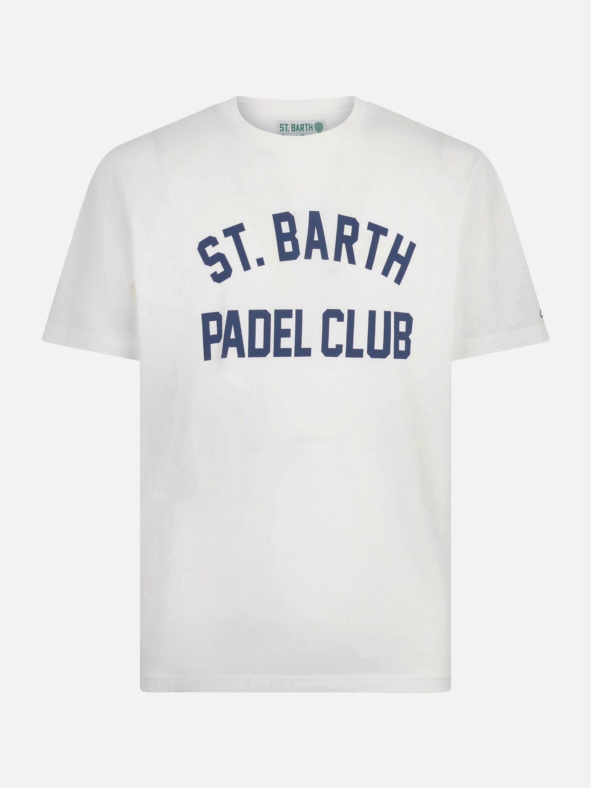 Man Heavy Cotton T-Shirt With St. Barth Padel Club White