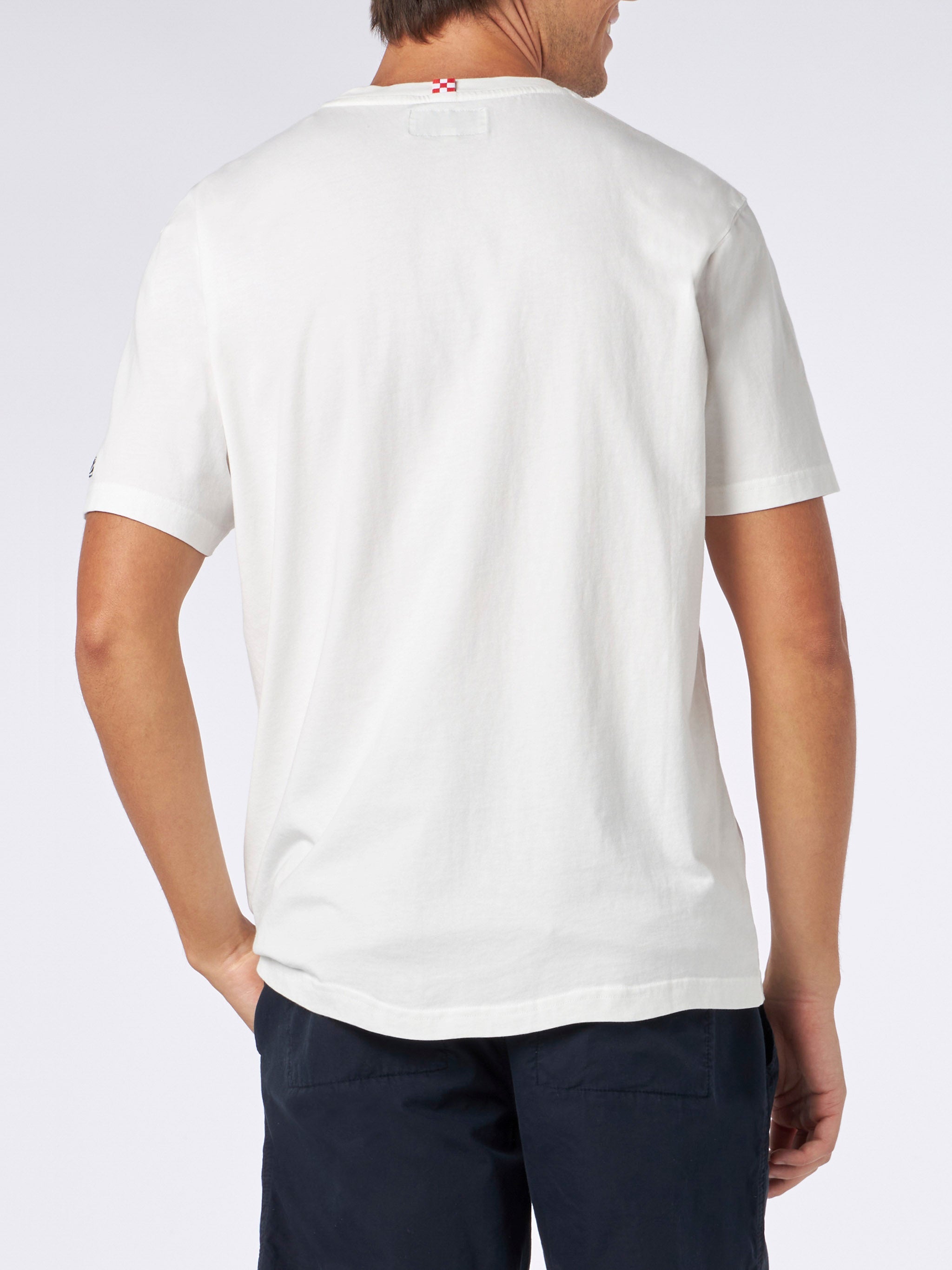 Man Heavy Cotton T-Shirt With St. Barth Padel Club White