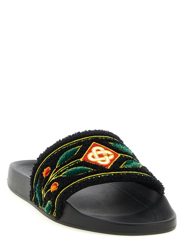 Laurel Terry slides Black Polyester Sandal