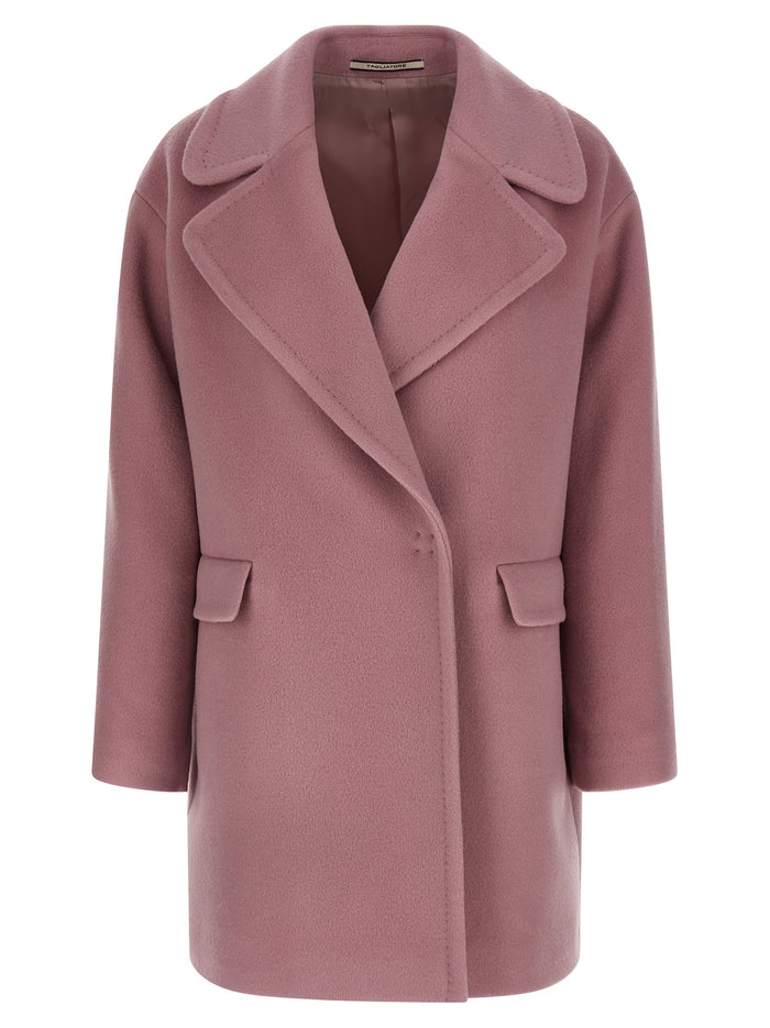 Astrid coat Pink Virgin Wool Mohair Coats, Trench