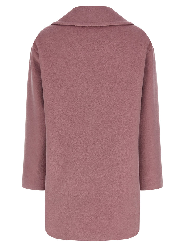 Astrid coat Pink Virgin Wool Mohair Coats, Trench