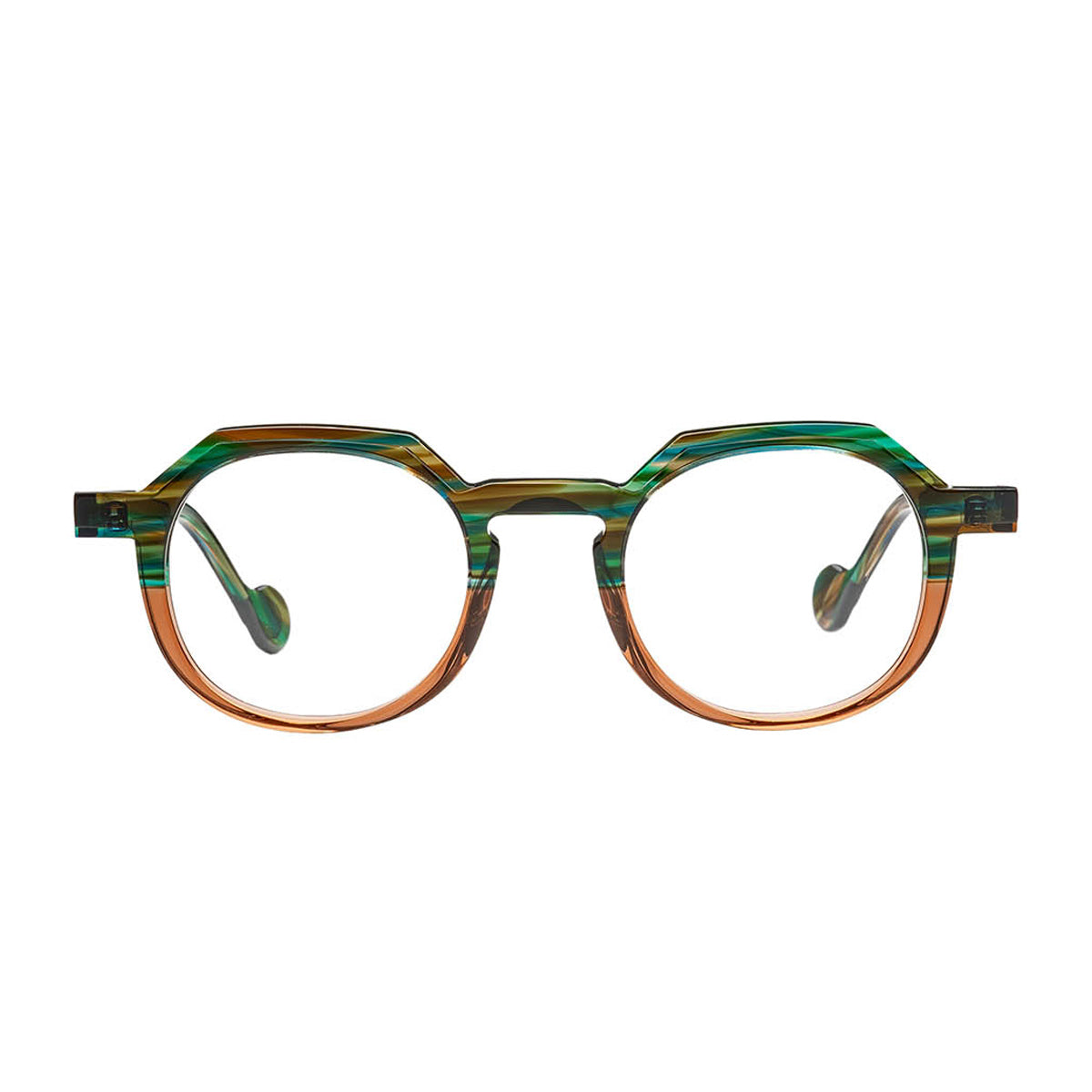 Matttew Backgammon 1897 Trama Verde Marrone Acetate Occhiali Da Vista