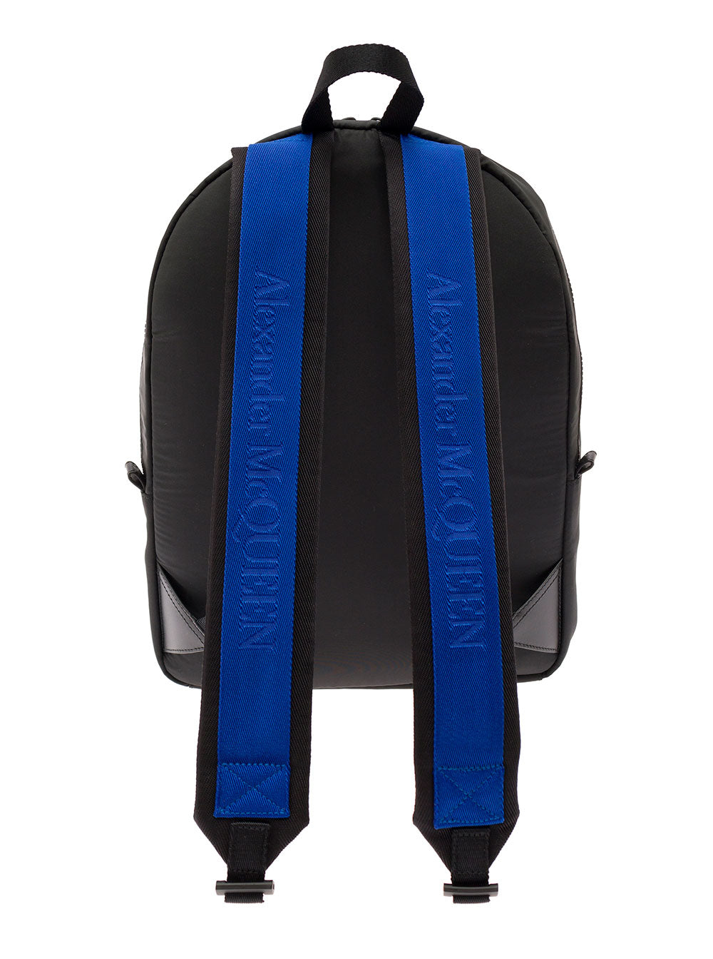 Zaino Metropolitan Nylon Nero Con Stampa Logo Uomo Alexander Mcqueen Black Calf Backpacks And Belt Bags