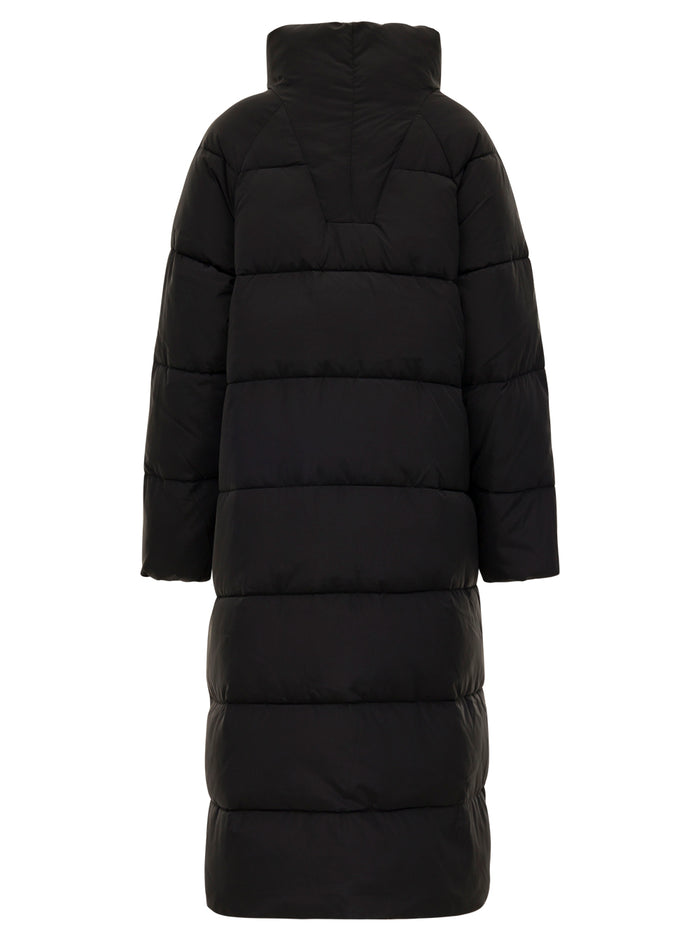 Tech Puffer Oversized Coat Black Polyester