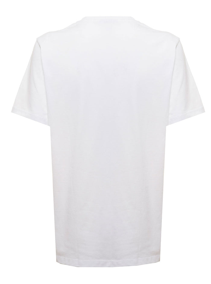 White Organic Cotton T-Shirt With Embroidered Logo Ganni Woman Tshirts And Polo Shirts