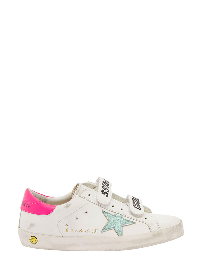 Old School White Leather Sneakers Golden Goose Girl Calf Ovis