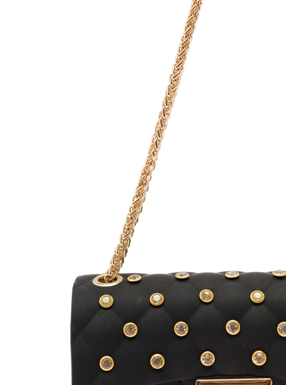 Bags With Strass Pvc Black Applicazioni: Metallo Crossbody