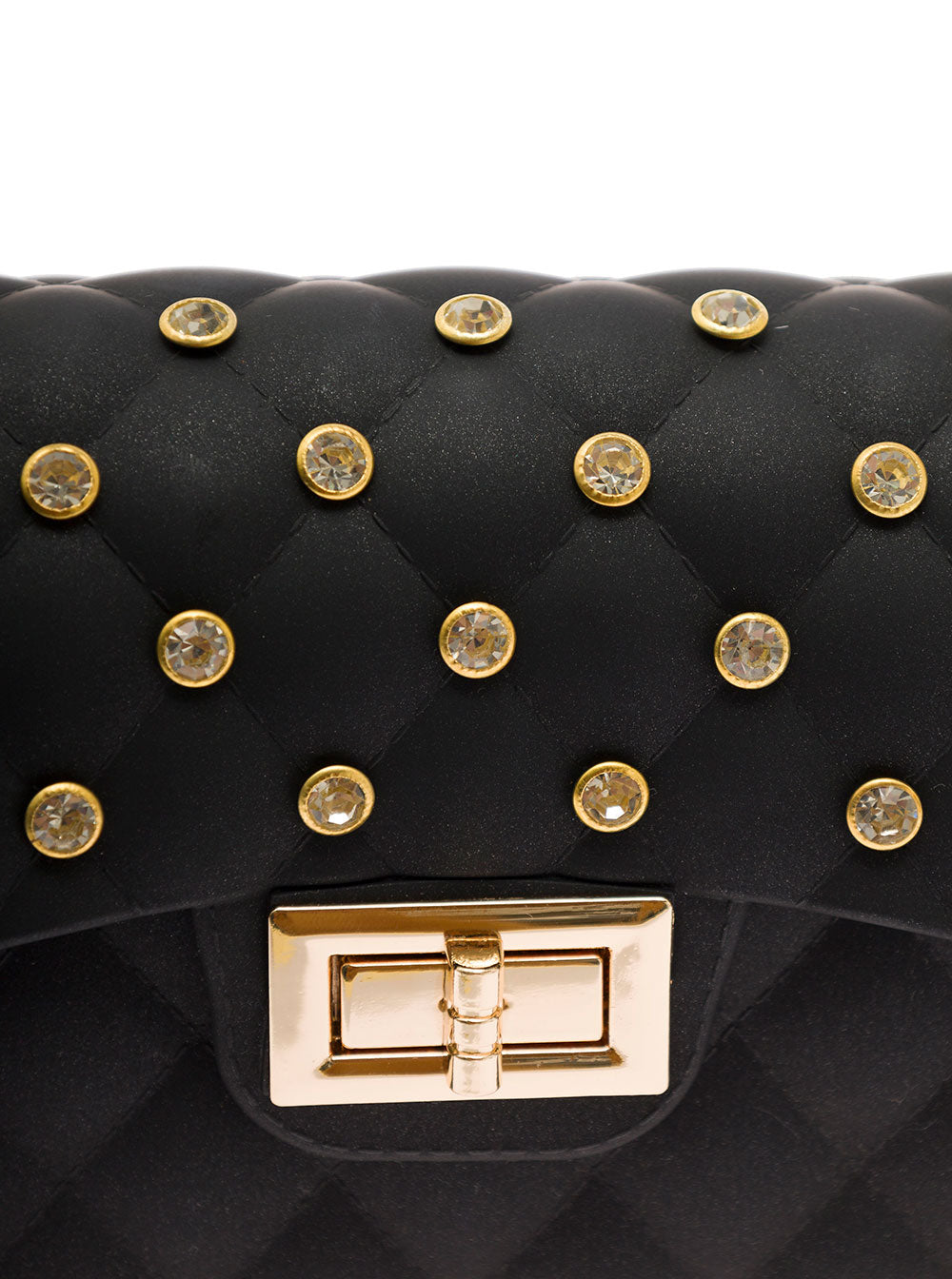 Bags With Strass Pvc Black Applicazioni: Metallo Crossbody