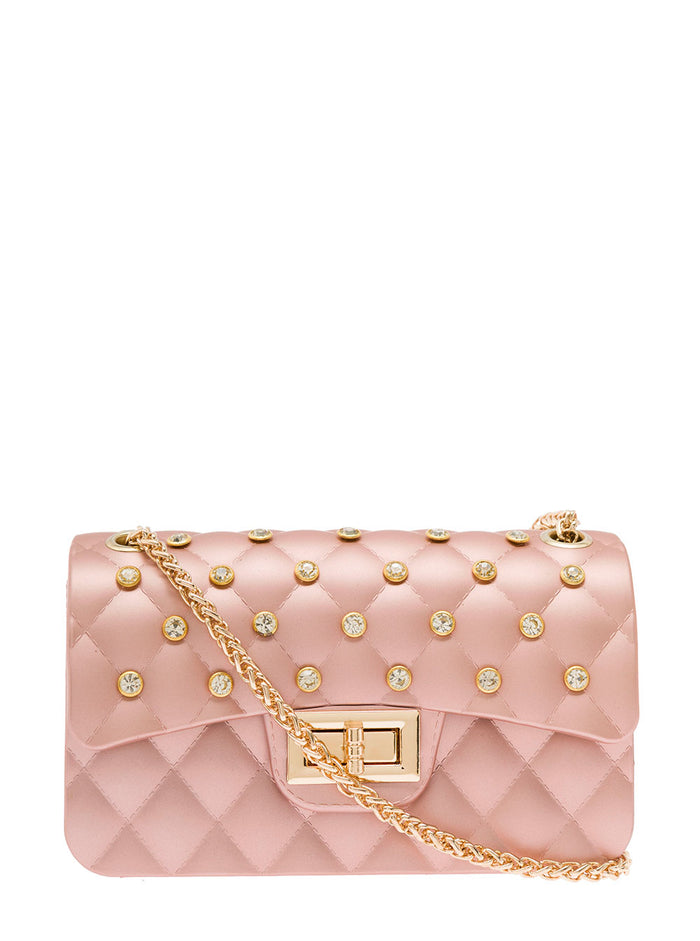 Bags With Strass Pvc Beige Applicazioni: Metallo Crossbody