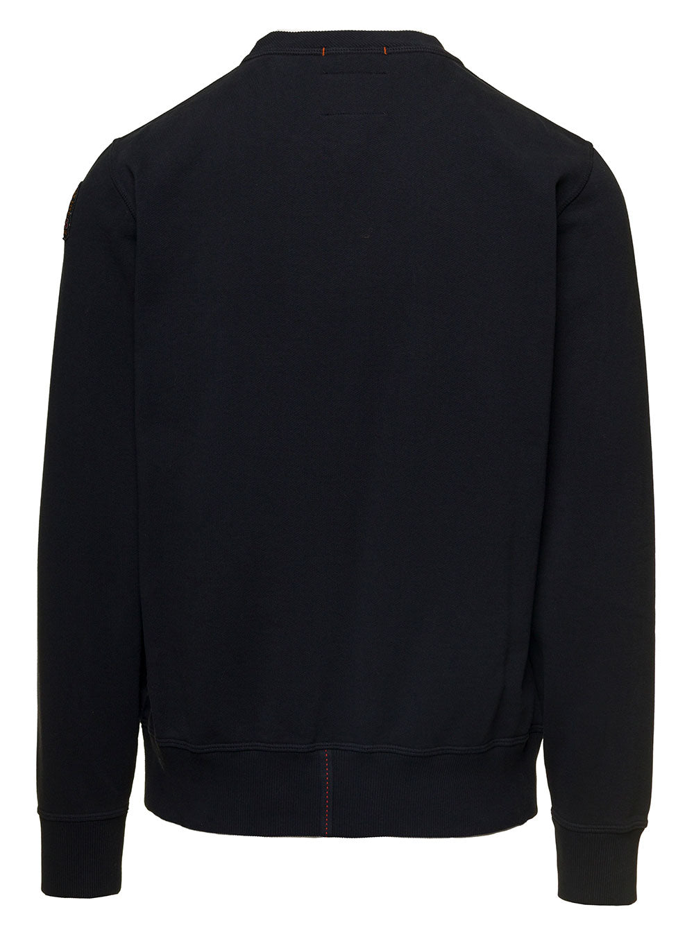 Black Crewneck Sweatshirt With Logo Patch Cotton Man Parajumpers Sweatshirts