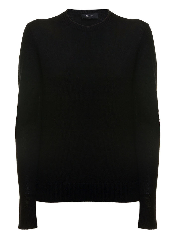 Black Crewneck Sweater Cashmere Woman Jersey