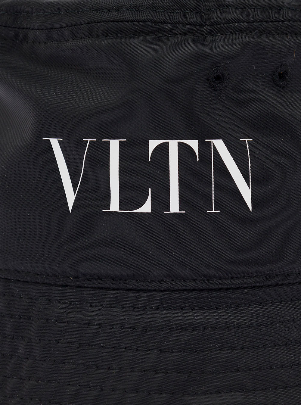 Black Nylon Bucket Hat With Logo Print Valentino Man Polyamide And Gloves