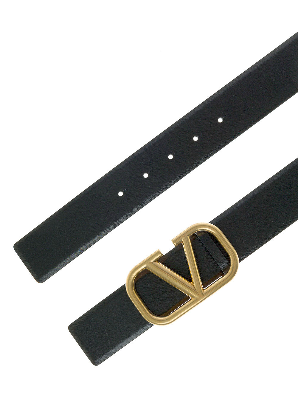 Vlogo Black Leather Belt Valentino Garavani Man Calf