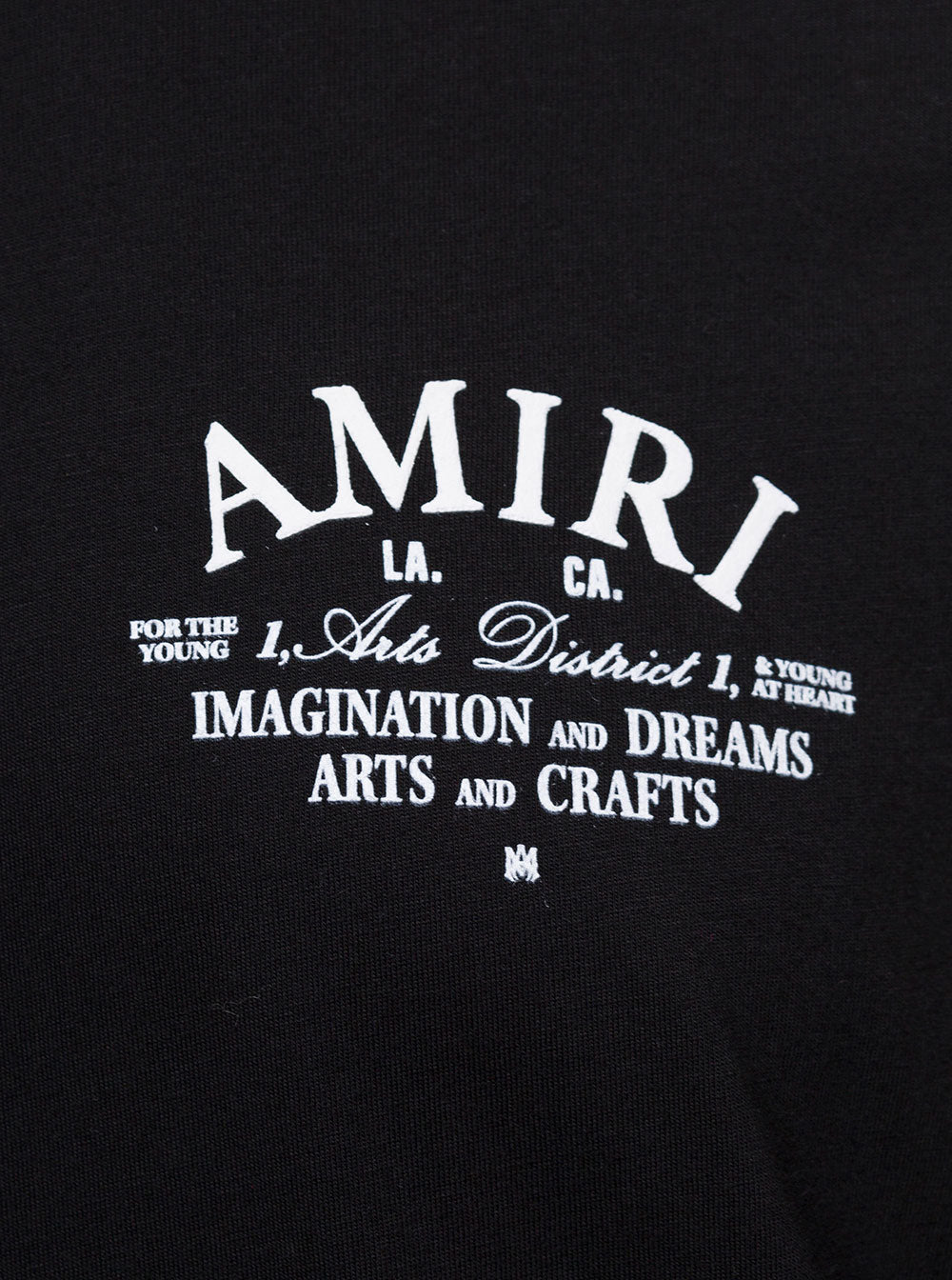 Arts District Black Crewneck T-Shirt With Contrasting Logo Print Cotton Man Tshirts And Polo Shirts