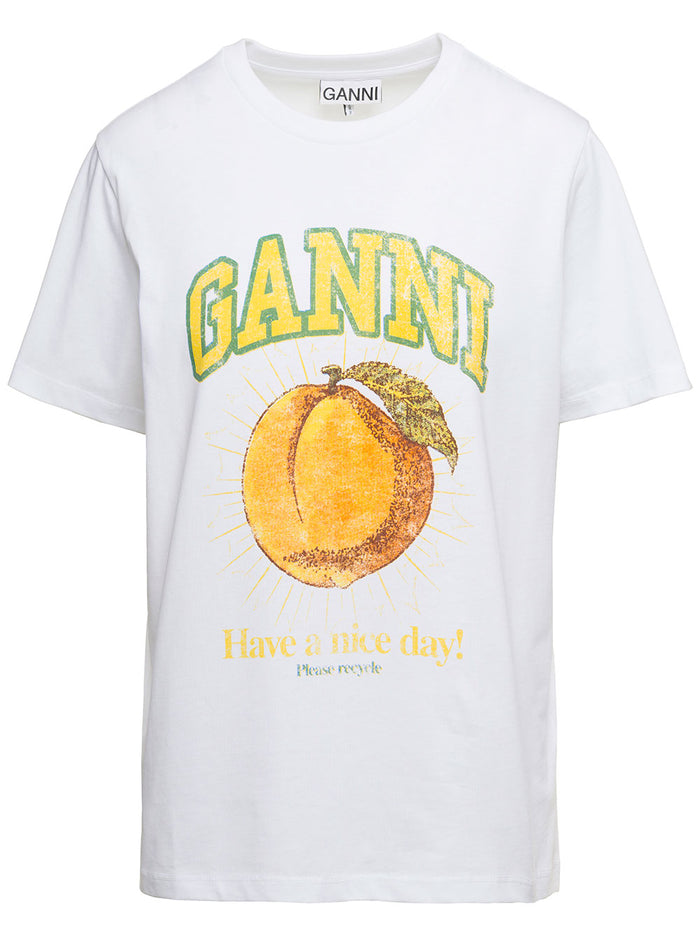 White T-Shirt With Have A Nice Day Logo Print Organic Cotton Woman Tshirts And Polo Shirts