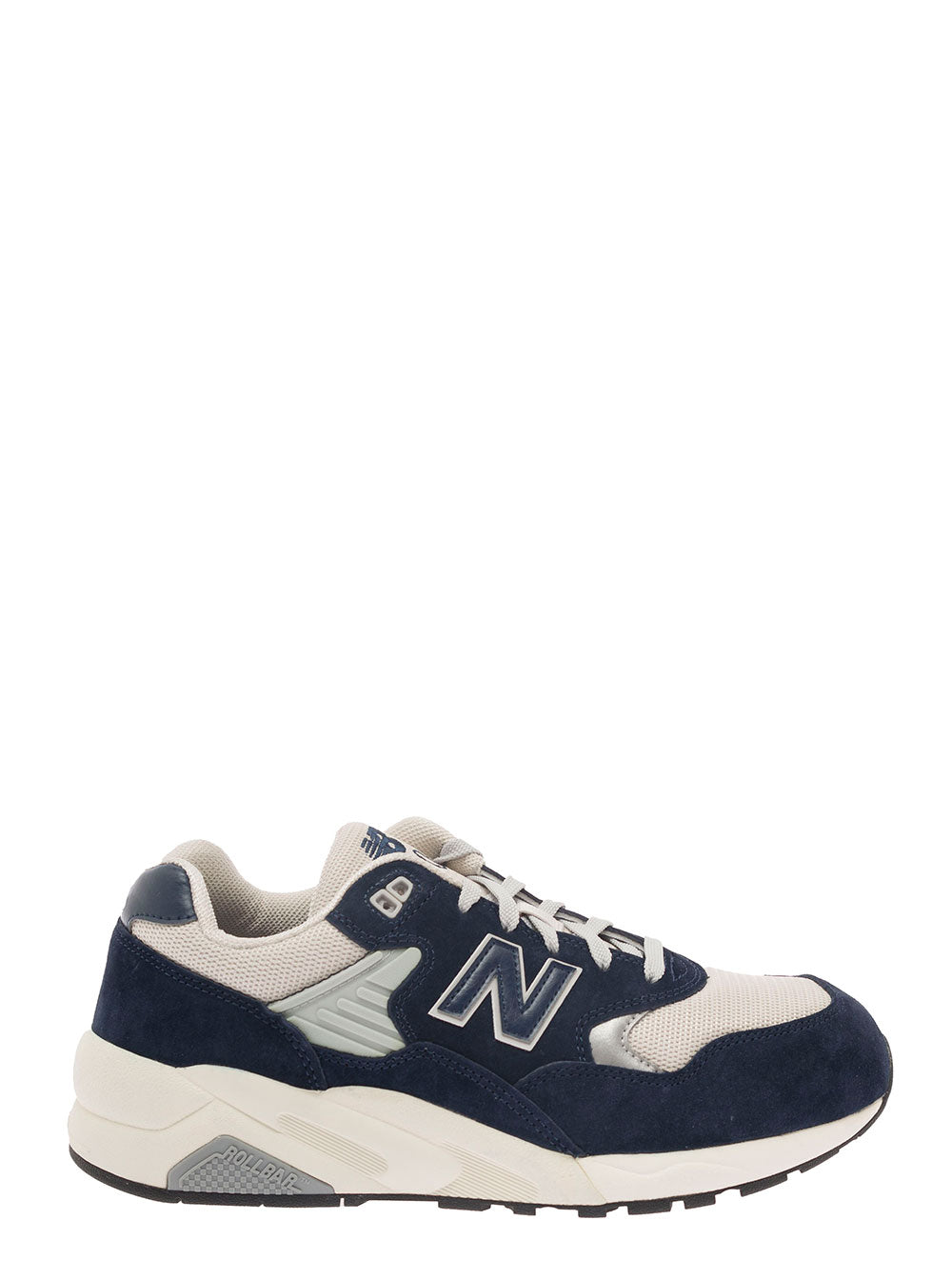 Blue And White Low-Top Sneakers With Suede Inserts Logo Patch Leather Man Blu