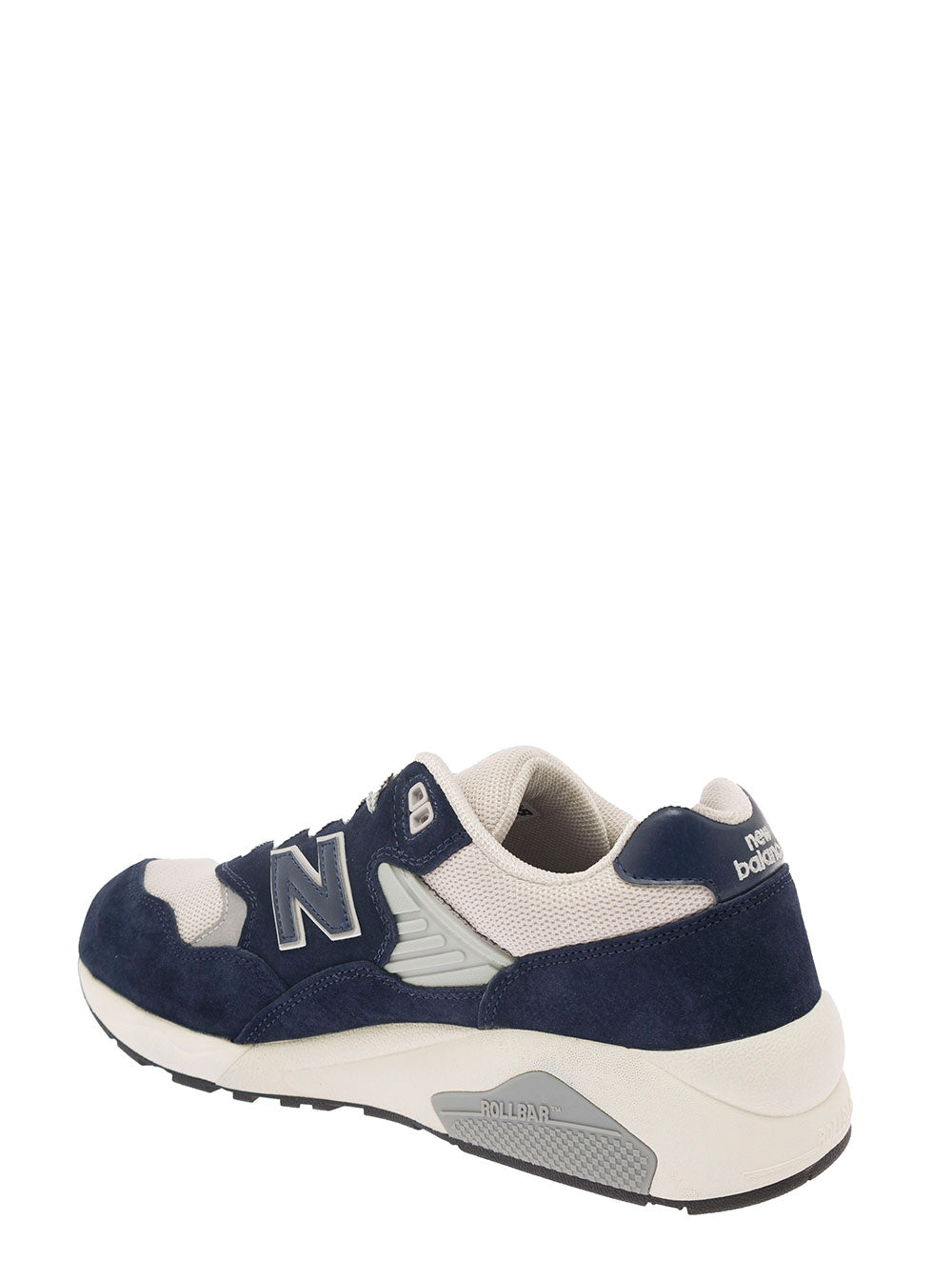 Blue And White Low-Top Sneakers With Suede Inserts Logo Patch Leather Man Blu