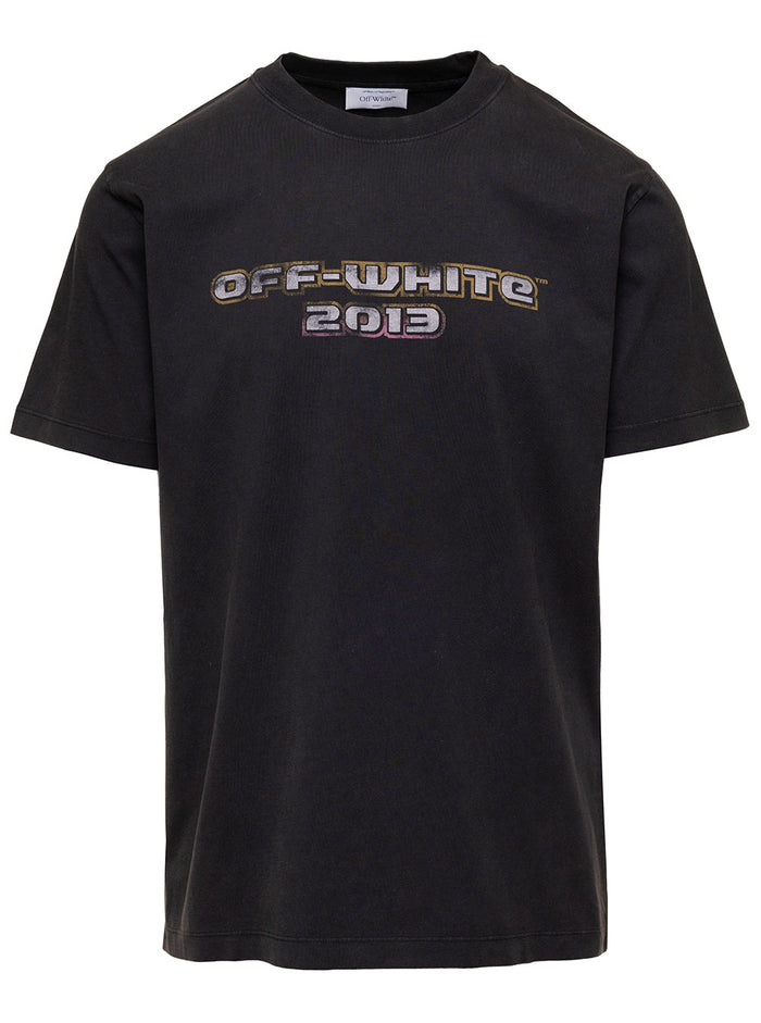 Digit Bacchus Slim S-S Tee Black Multico Cotton Tshirts And Polo Shirts