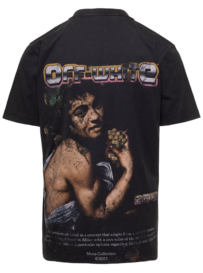Digit Bacchus Slim S-S Tee Black Multico Cotton Tshirts And Polo Shirts