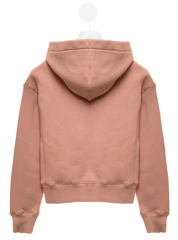Palm Angel Kids Girls Pink Sweatshirt With Classic Overlogo Print Cotton Sweatshirts