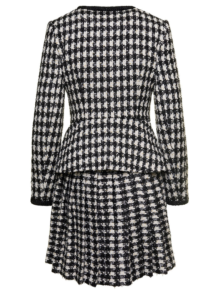 Black Check Bouclejacket Blazers