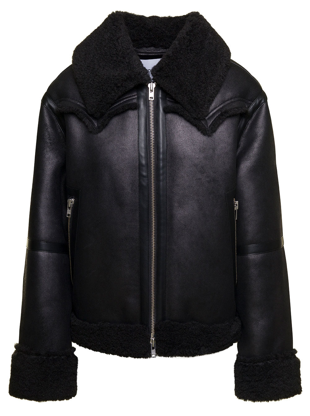Lessie Eco Shearling Black Polyester Outerwear