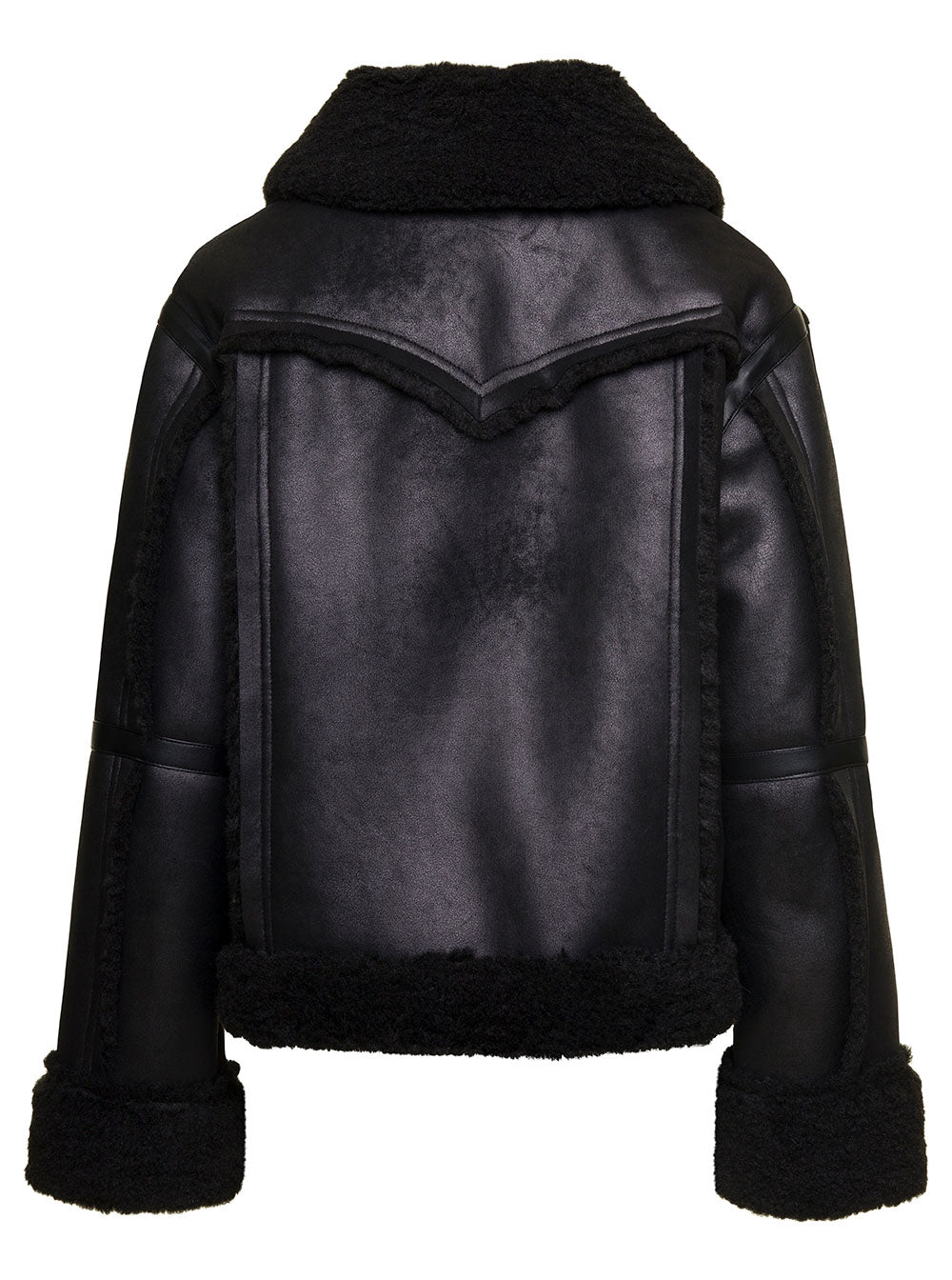 Lessie Eco Shearling Black Polyester Outerwear