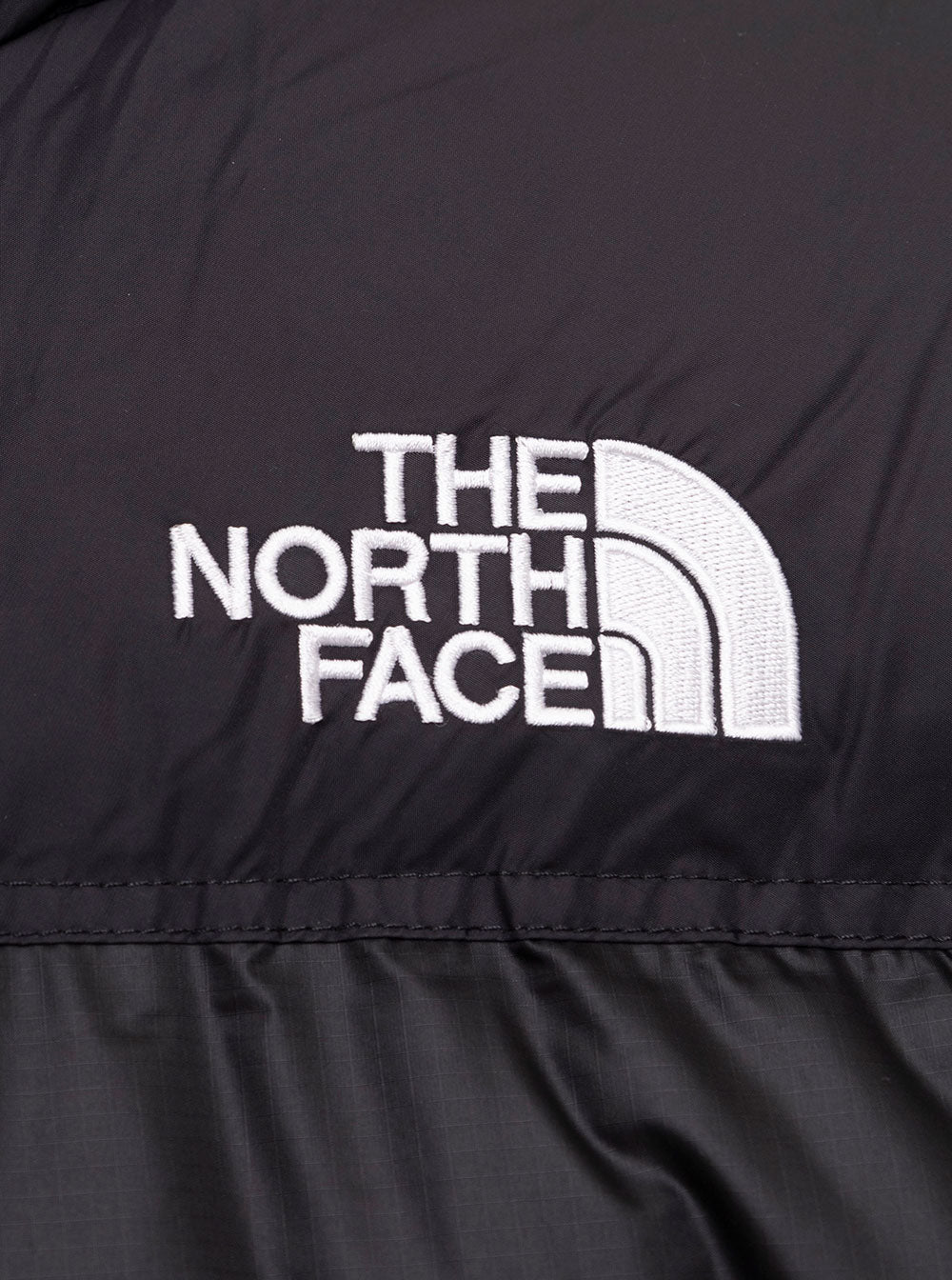 1996 Retro Nuptse Black Turtleneck Down Jacket With Logo Print Nylon Man