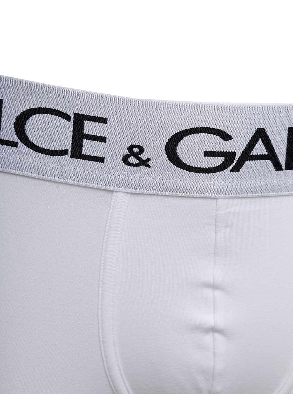 White Boxer Briefs With Branded Waistband Stretch Cotton Man Elastane Underwear