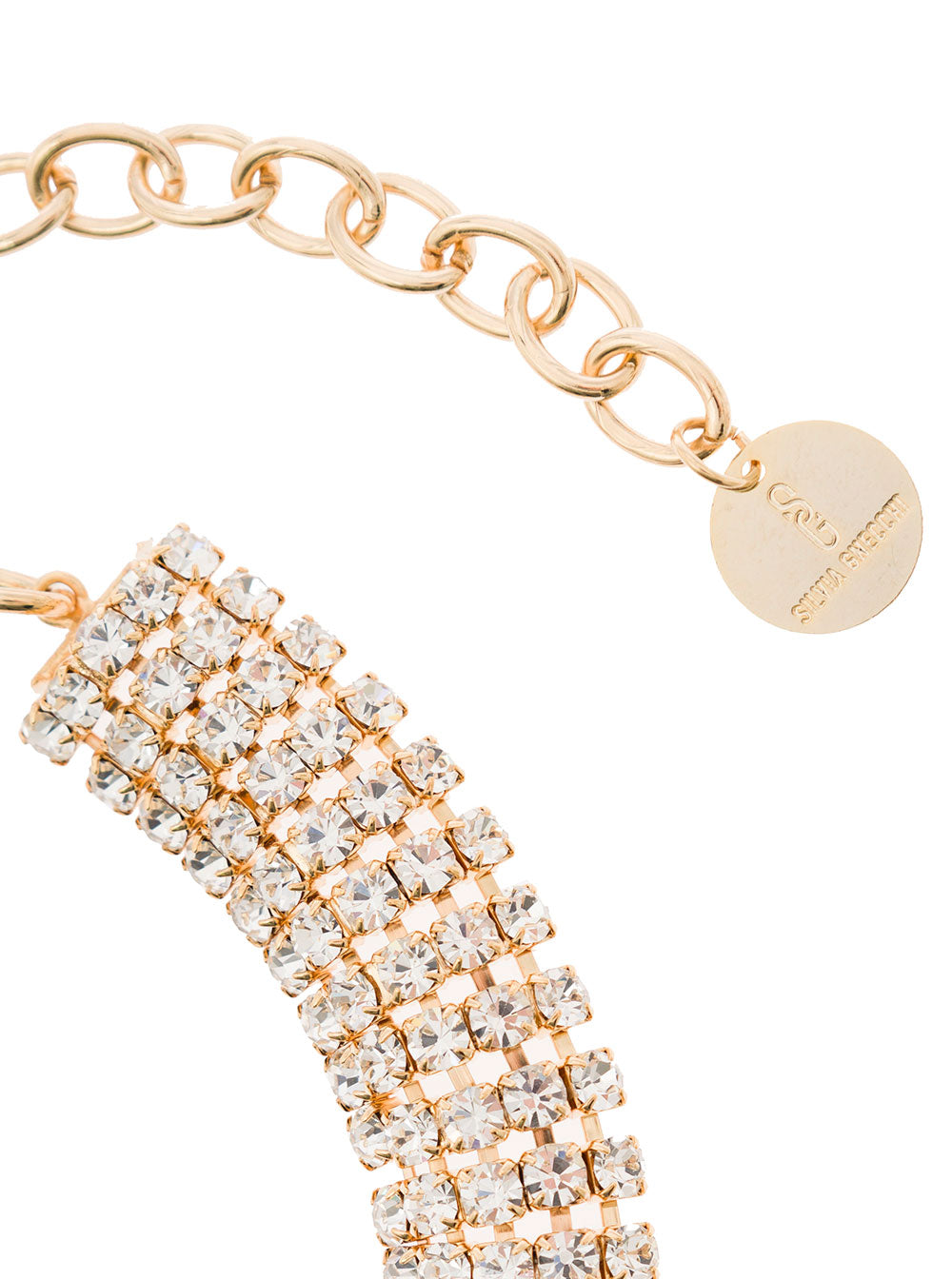 Boldy Necklace With Glass Rhinestone Gold-Plated Brass Woman Metallic Necklaces