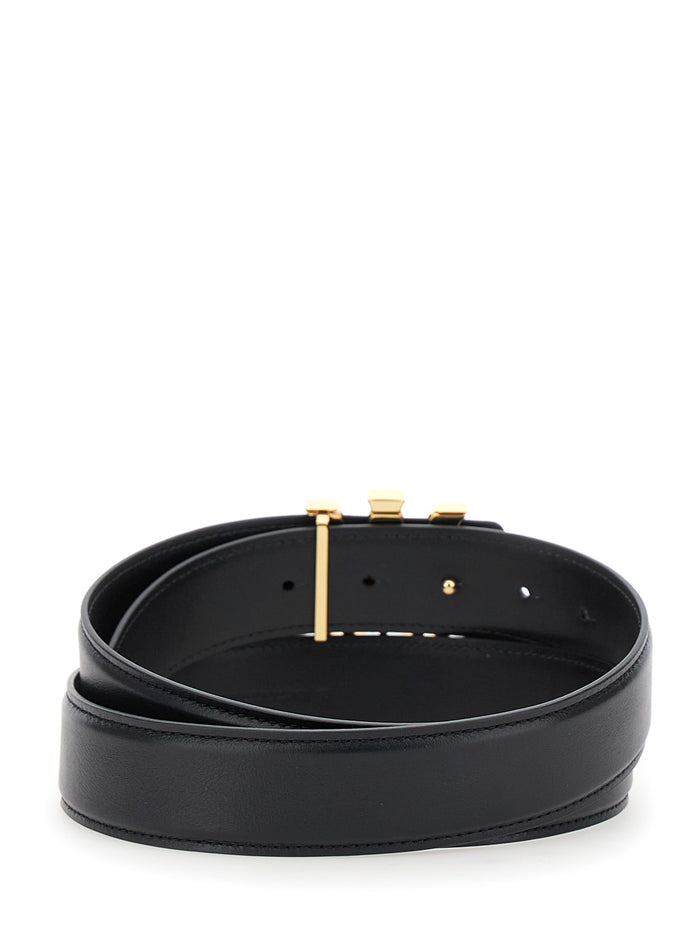 Ma Core Logo Belt Black Bovine Leather