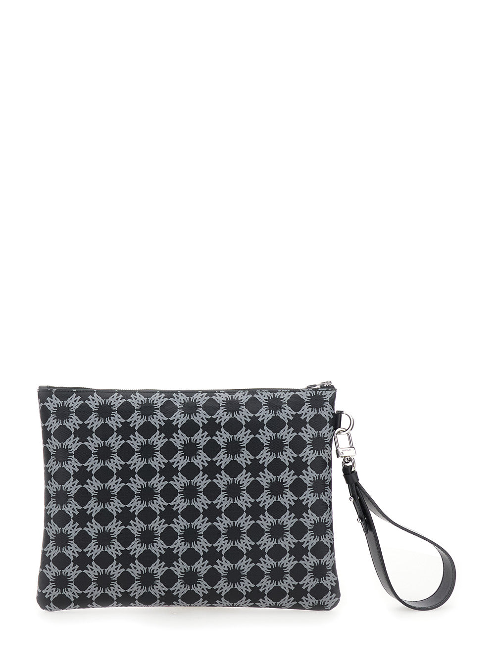 Black Clutch Bag With Ma Quad All-Over Logo Decoration Leather Man Clutches And Pochettes