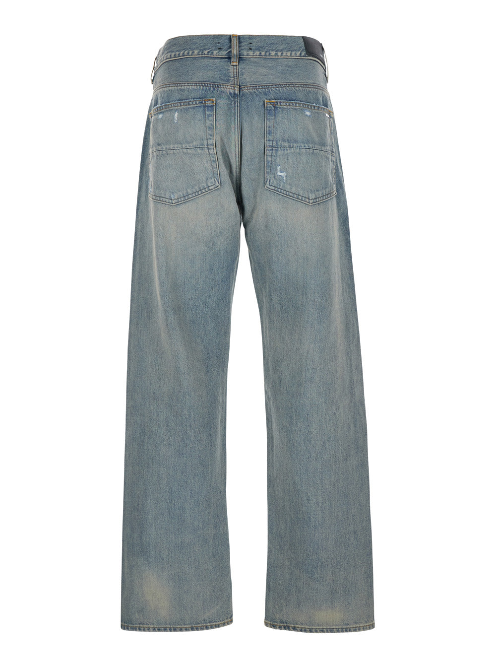 Light Blue Jeans With Rips And Bandana Detail Denim Man Cotton