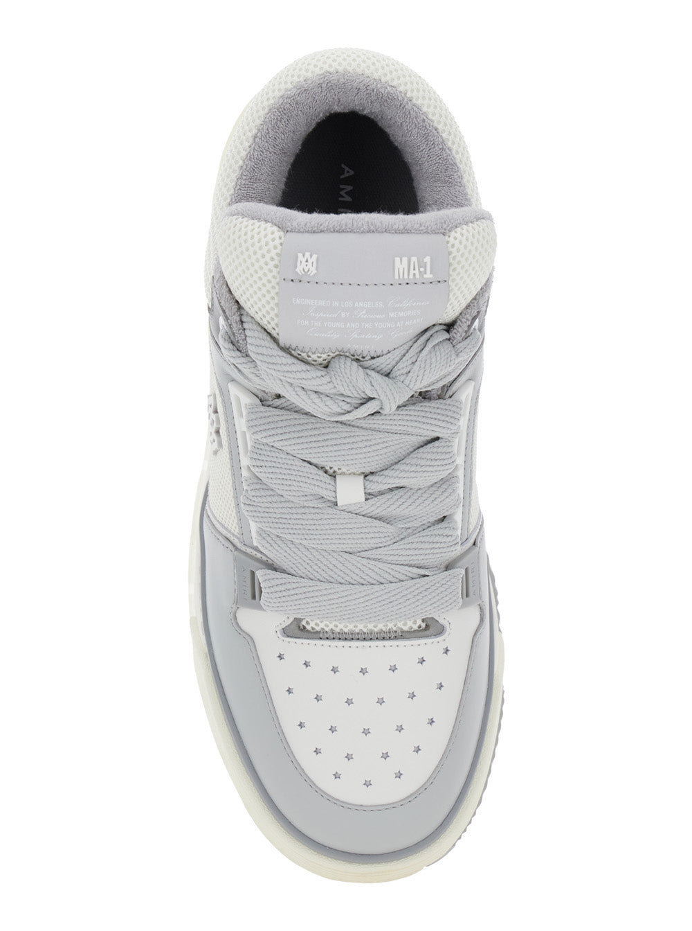 Grey Low Top Sneakers With Logo Detail Tech Fabric And Leather Man