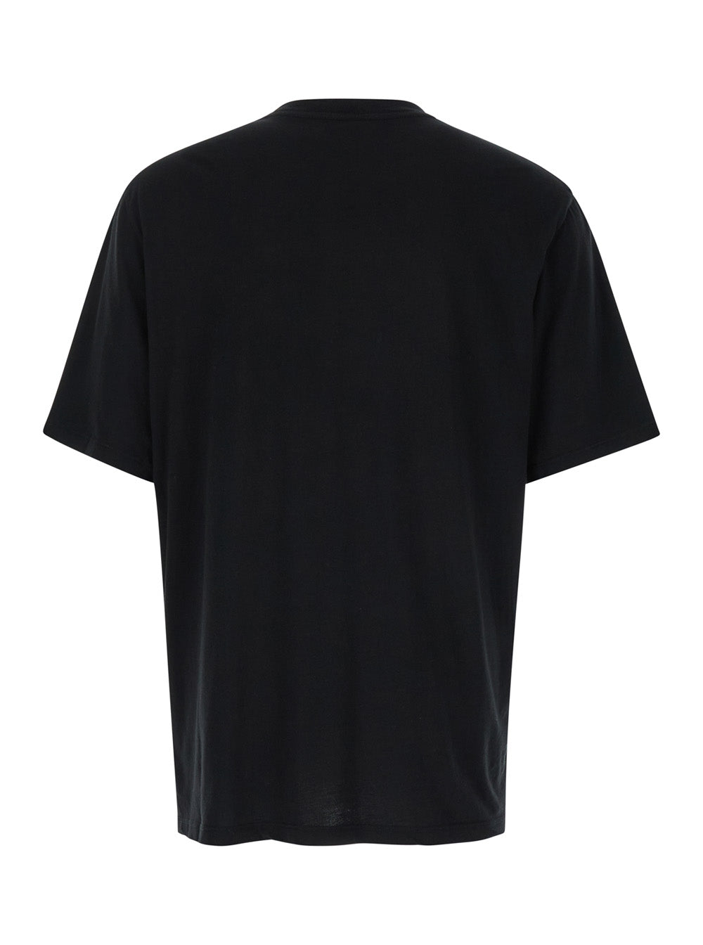 Black T-Shirt With Logo And Snake Print Cotton Man Tshirts Polo Shirts
