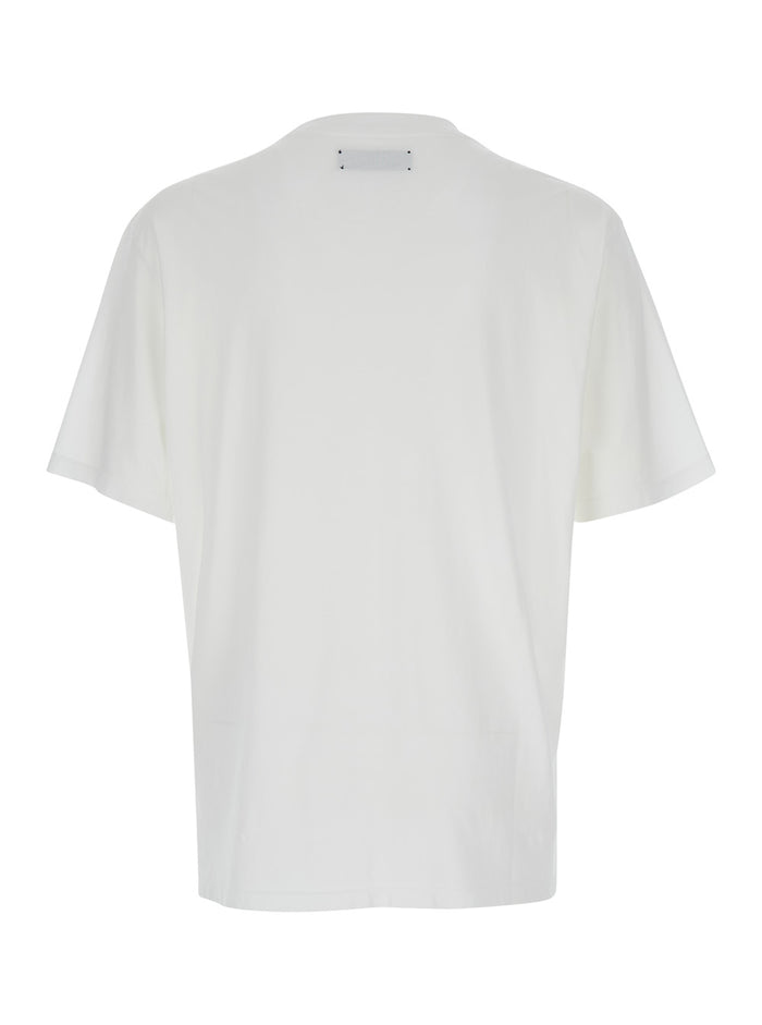 White T-Shirt With Logo And Snake Print Cotton Man Tshirts Polo Shirts