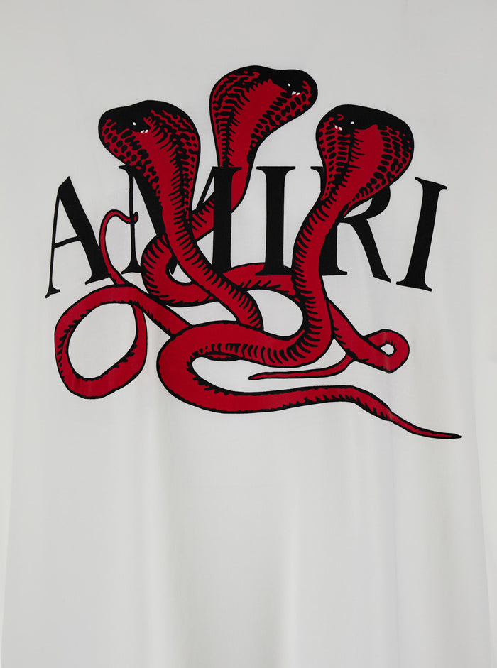 White Crewneck T-Shirt With Maxi Logo Print On The Front Cotton Man Tshirts And Polo Shirts