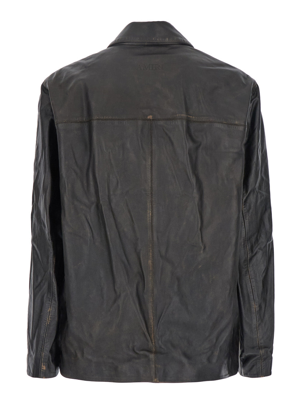Brown Jacket With Worn Effect Leather Man Bovine Blazers