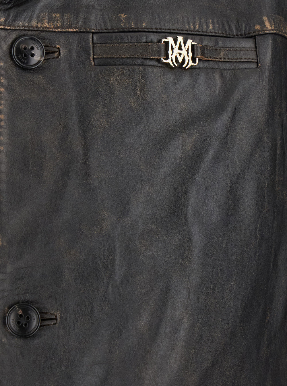 Brown Jacket With Worn Effect Leather Man Bovine Blazers