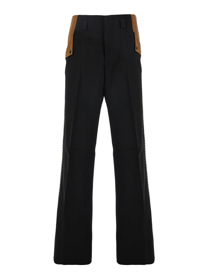 Hollywood Black Pants With Details On The Pockets Viscose Man Trousers