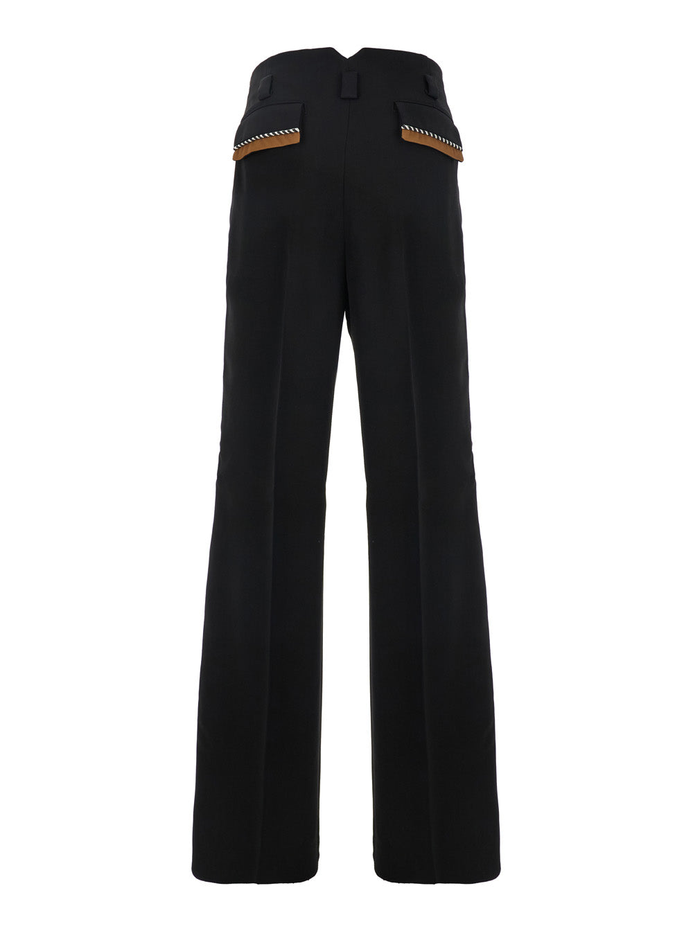 Hollywood Black Pants With Details On The Pockets Viscose Man Trousers