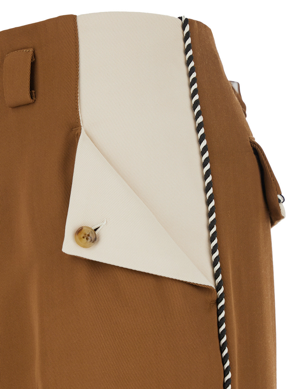 Hollywood Brown Pants With Details On The Pockets Viscose Man Trousers