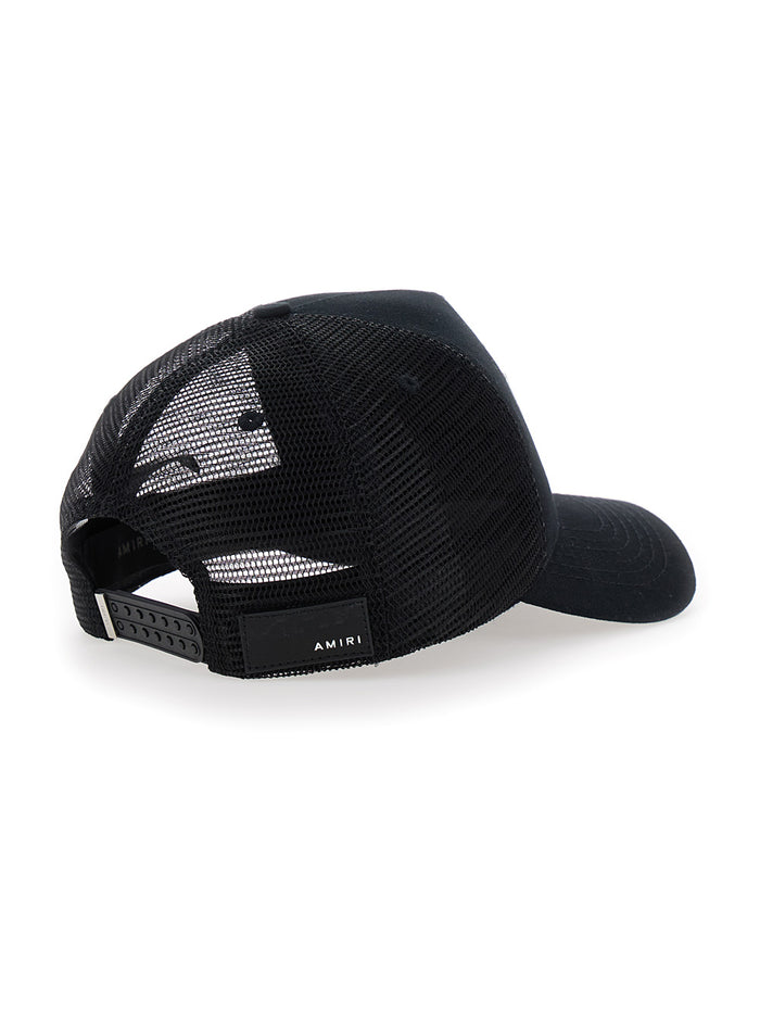 Arts District Trucker Black Baseball Cap With Logo Embroidery Cotton Man Hats And Gloves